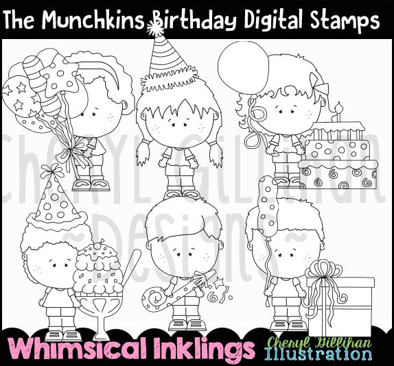 Il compleanno dei bambini di Munchkin_Timbri digitali