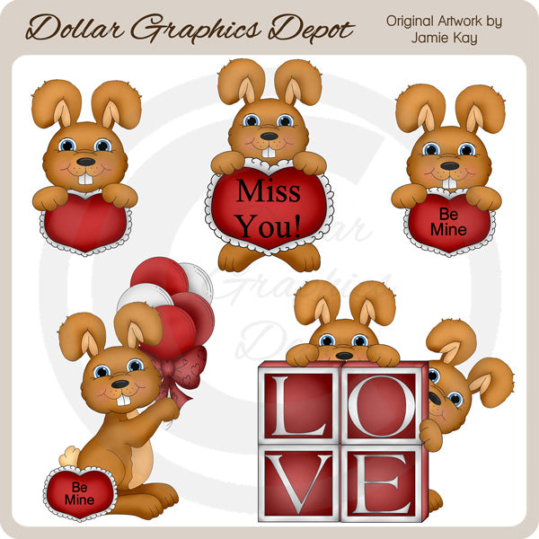 Coniglietti di San Valentino 2 - ClipArt