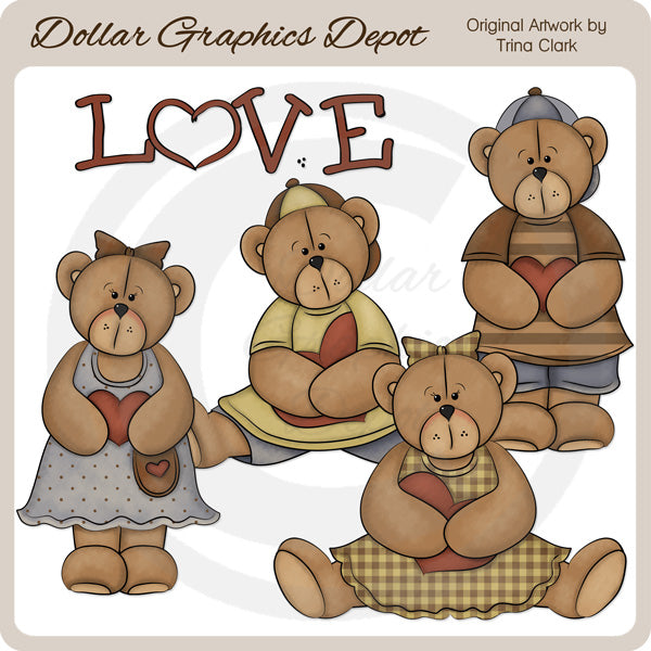 Valentine Cutie Bears - Imágenes Prediseñadas