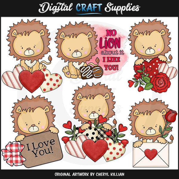 Leones De San Valentín - Clipart