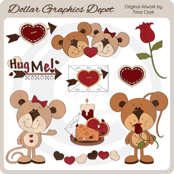 Ratones De San Valentín 2 - Clipart
