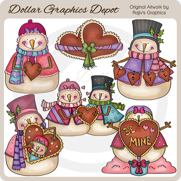 Pareja De Nieve De San Valentín - Clipart