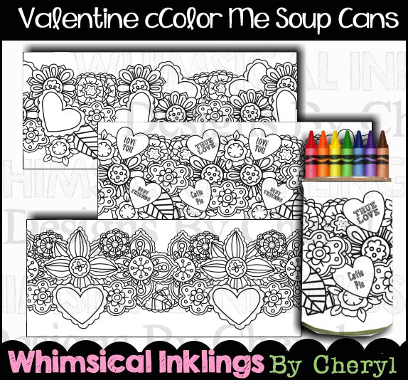 Valentine  Color Me Soup Can Labels     (WI)