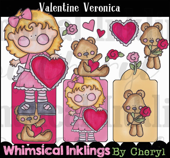 Valentine Veronica...Hand Colored Graphic Collection