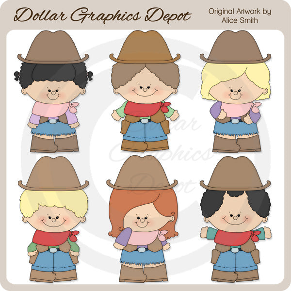 Niños occidentales - Clipart