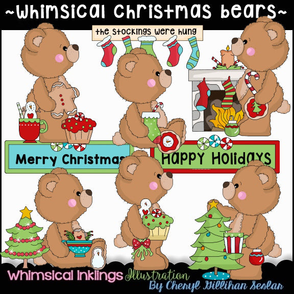 Whimsical Bears...Christmas Bears