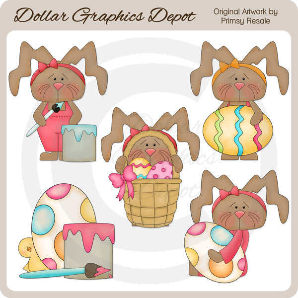 Whimsy Easter Bunnies - Clip Art – Digital Craft Supplies