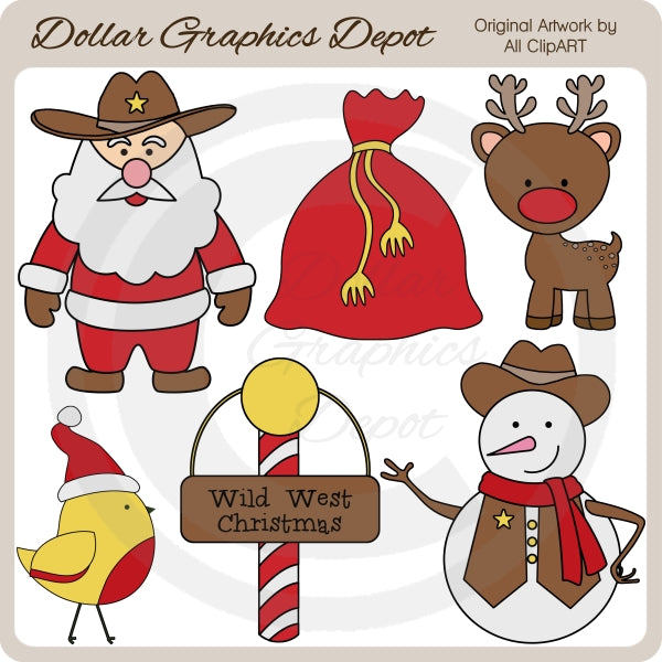 Navidad Del Lejano Oeste - Clipart