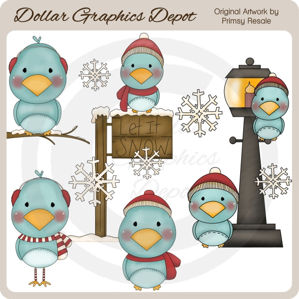 Uccelli invernali - ClipArt