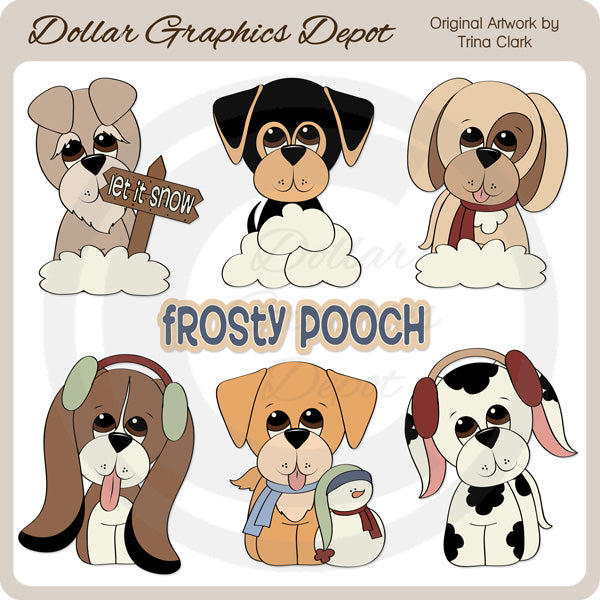 Perros de invierno 1 - Clipart