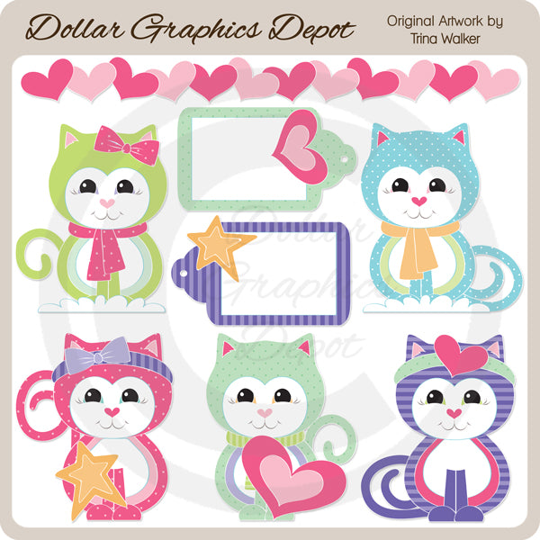 Gatitos De Invierno - Clipart