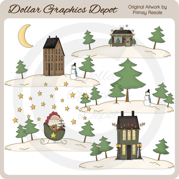 Paesaggi invernali - ClipArt