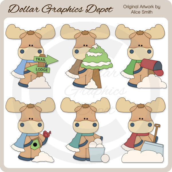 Winter Moose - Clip Art - *DCS Exclusive*