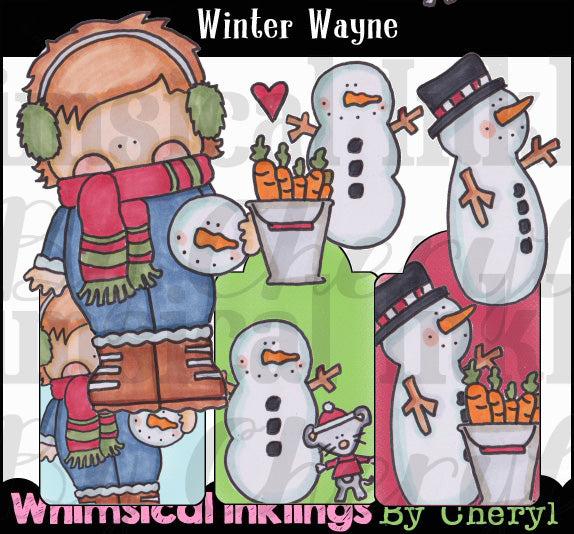 Winter Wayne...Hand Colored Graphic Collection