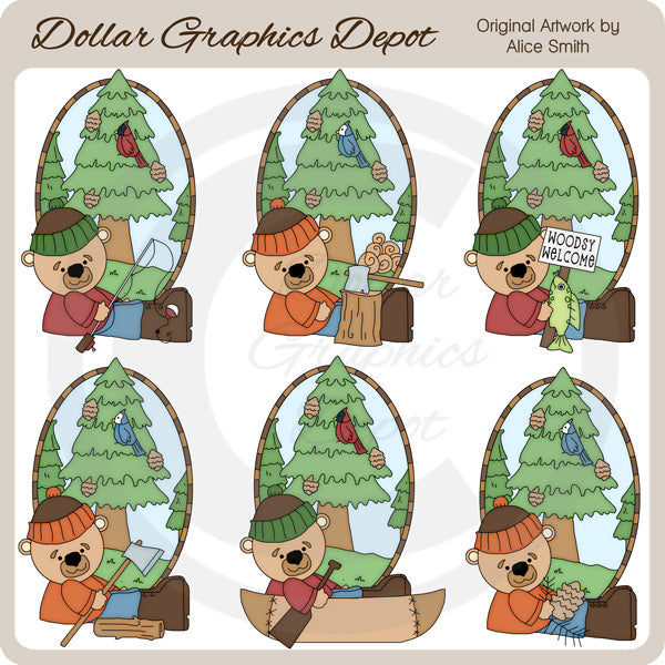 Woodsy Bears - Clip Art - *DCS Exclusive*