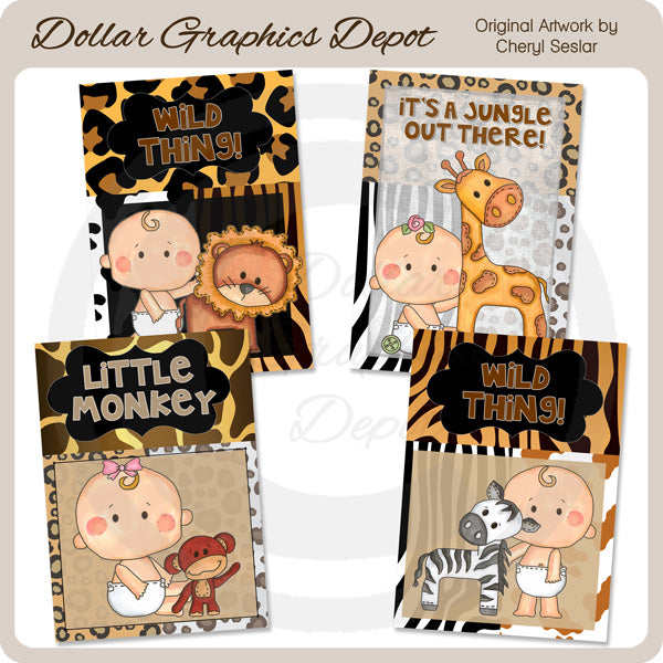Tarjetas de bebé del zoológico - Imprimibles
