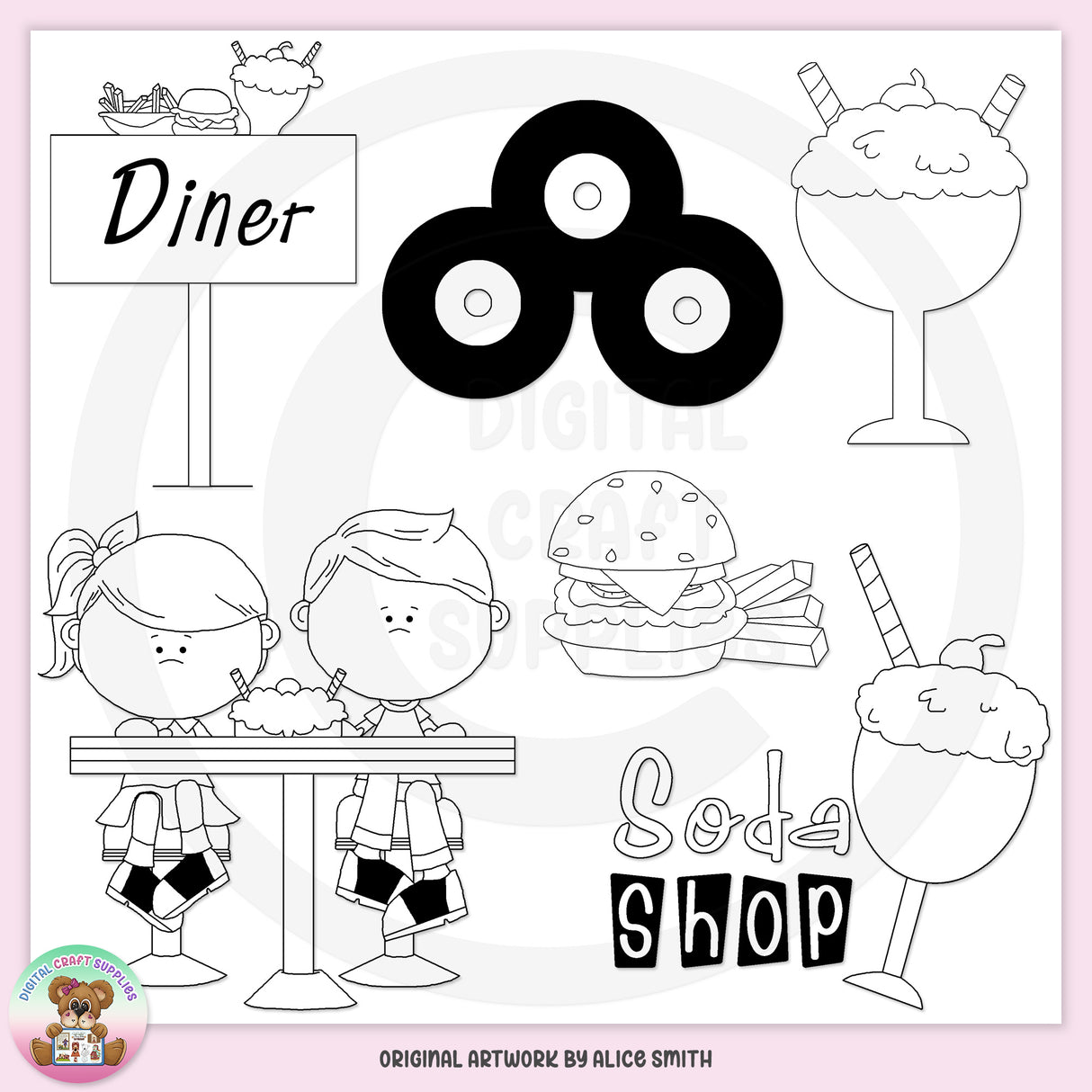 50's Diner - Digital Stamps
