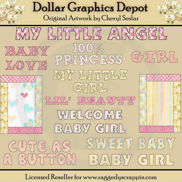 Baby Girl Word Art - Clip Art - DCS Exclusive