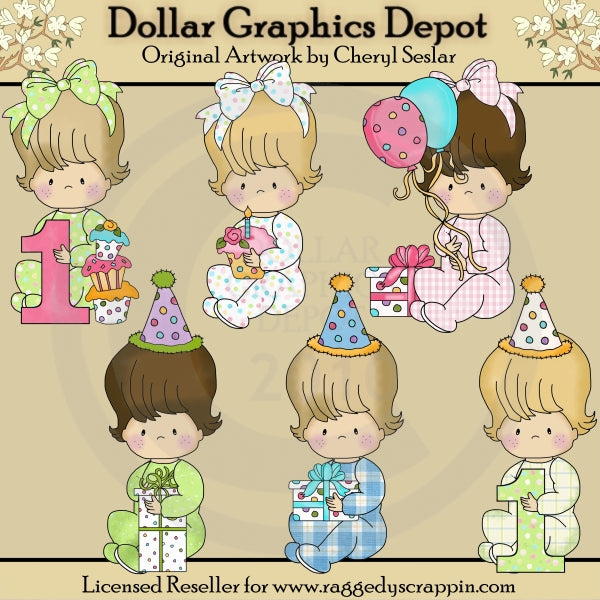 Baby Snuggles - First Birthday - Clip Art - DCS Exclusive