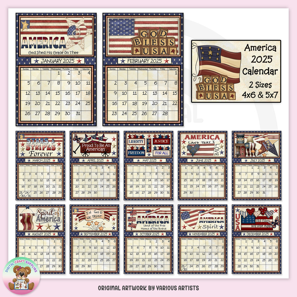 America 2025 Calendar - DCS Exclusive