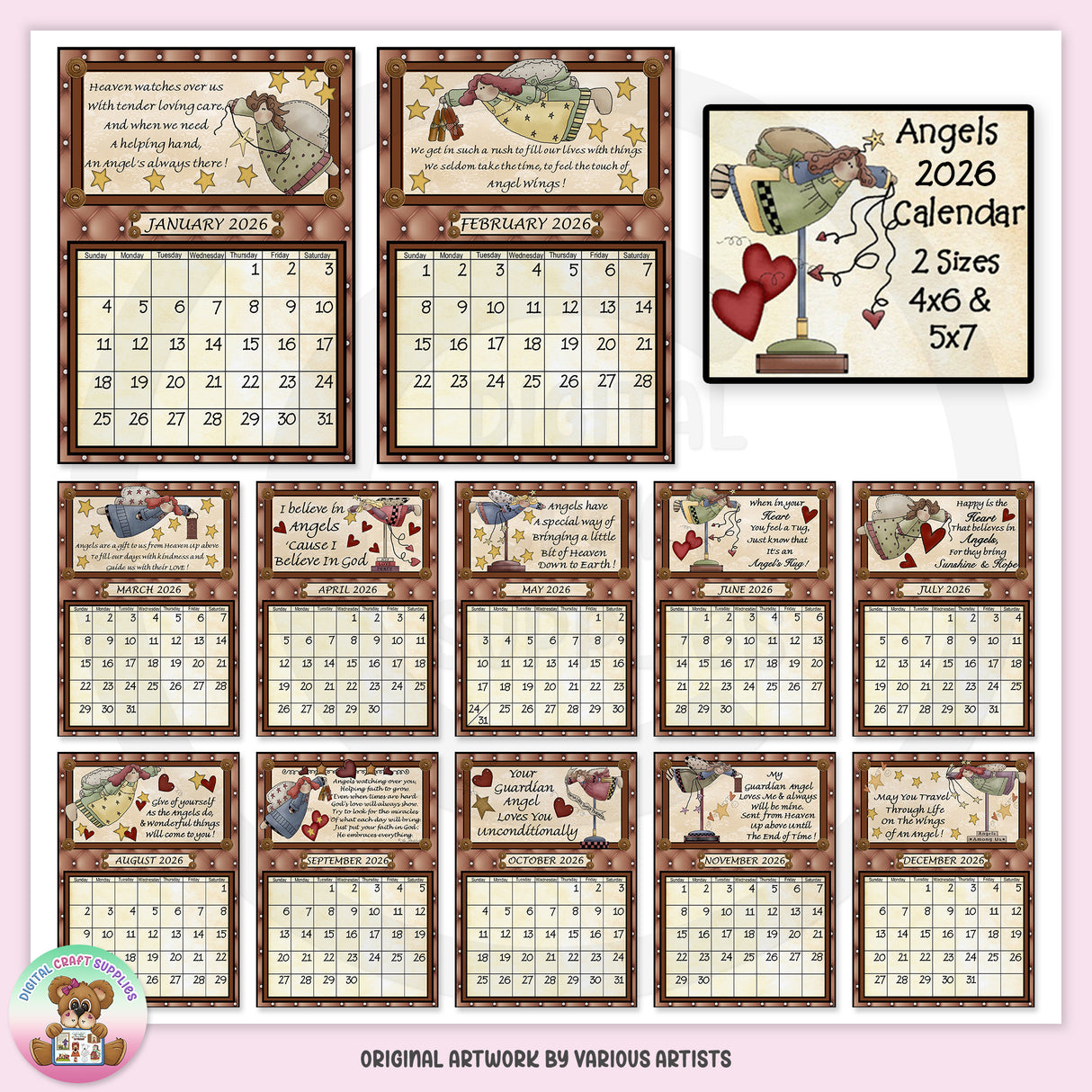 Angels 2026 Calendar - DCS Exclusive