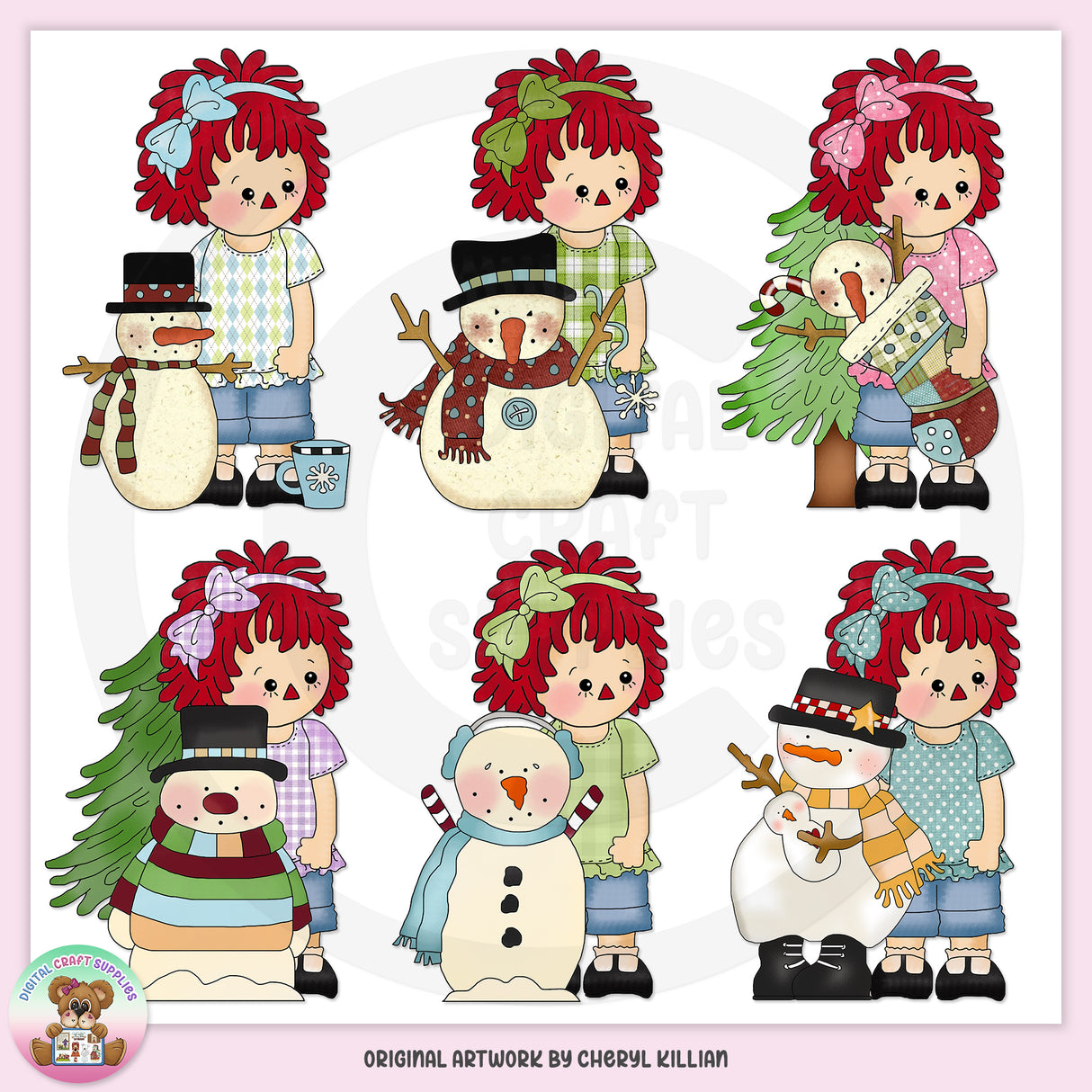 Annalee ama los muñecos de nieve - Clipart