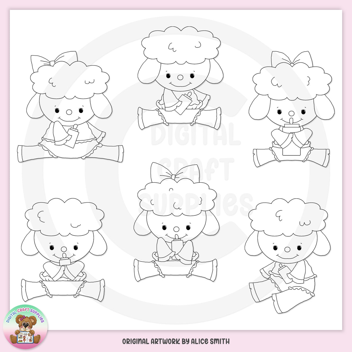 Baby Lambs - Digital Stamps