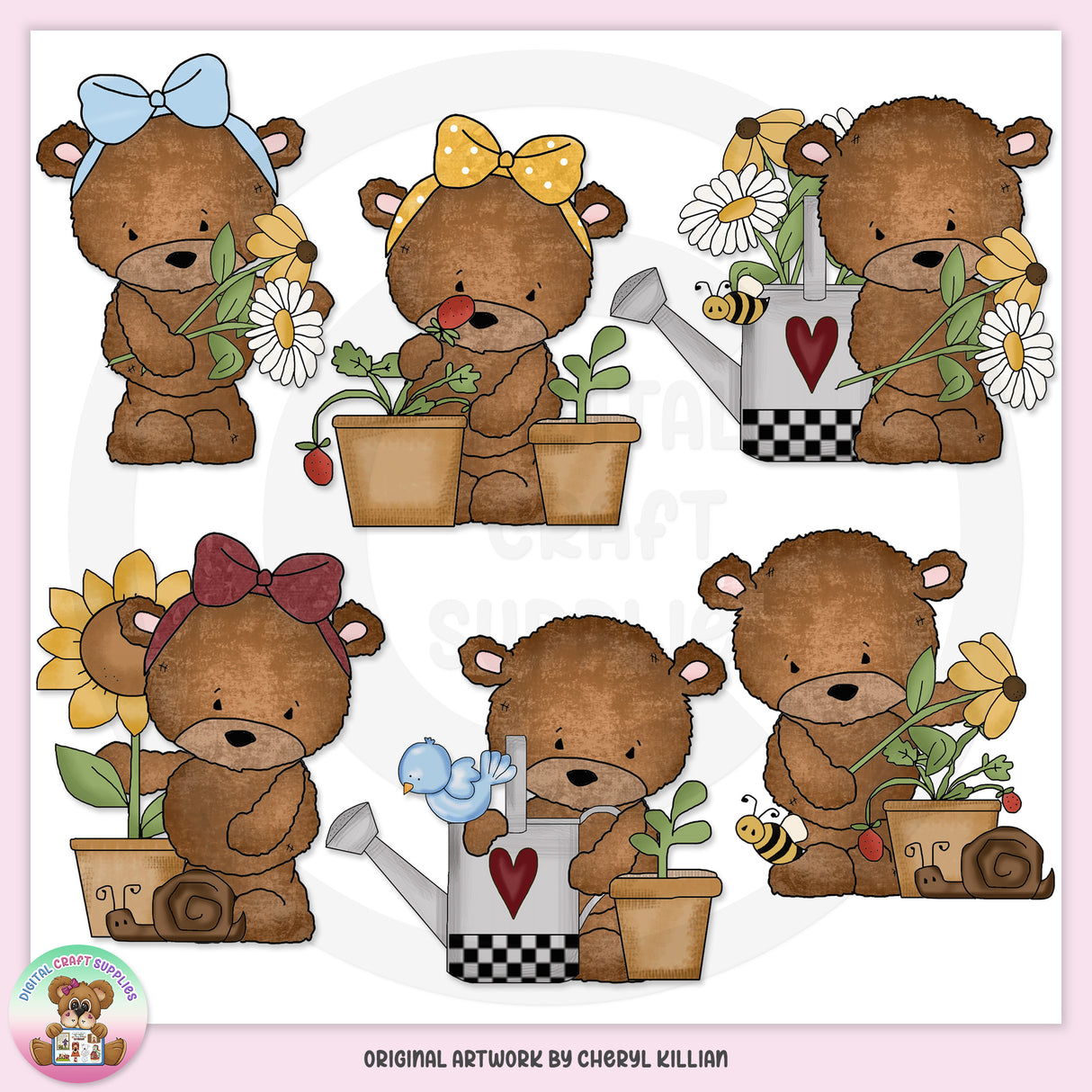 Baxter y Bailey - Flores de primavera - Clipart