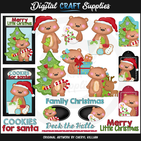 Navidad de la familia de osos - Clipart e imprimibles