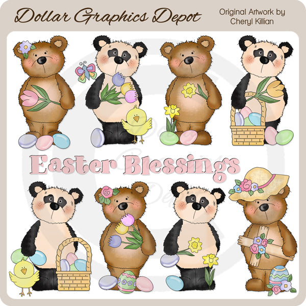 Bestie Bears - Pascua - Clipart - Exclusivo de DCS