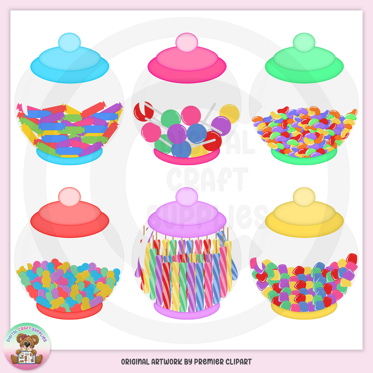 Candy Jars - Filled - Clip Art - DCS Exclusive
