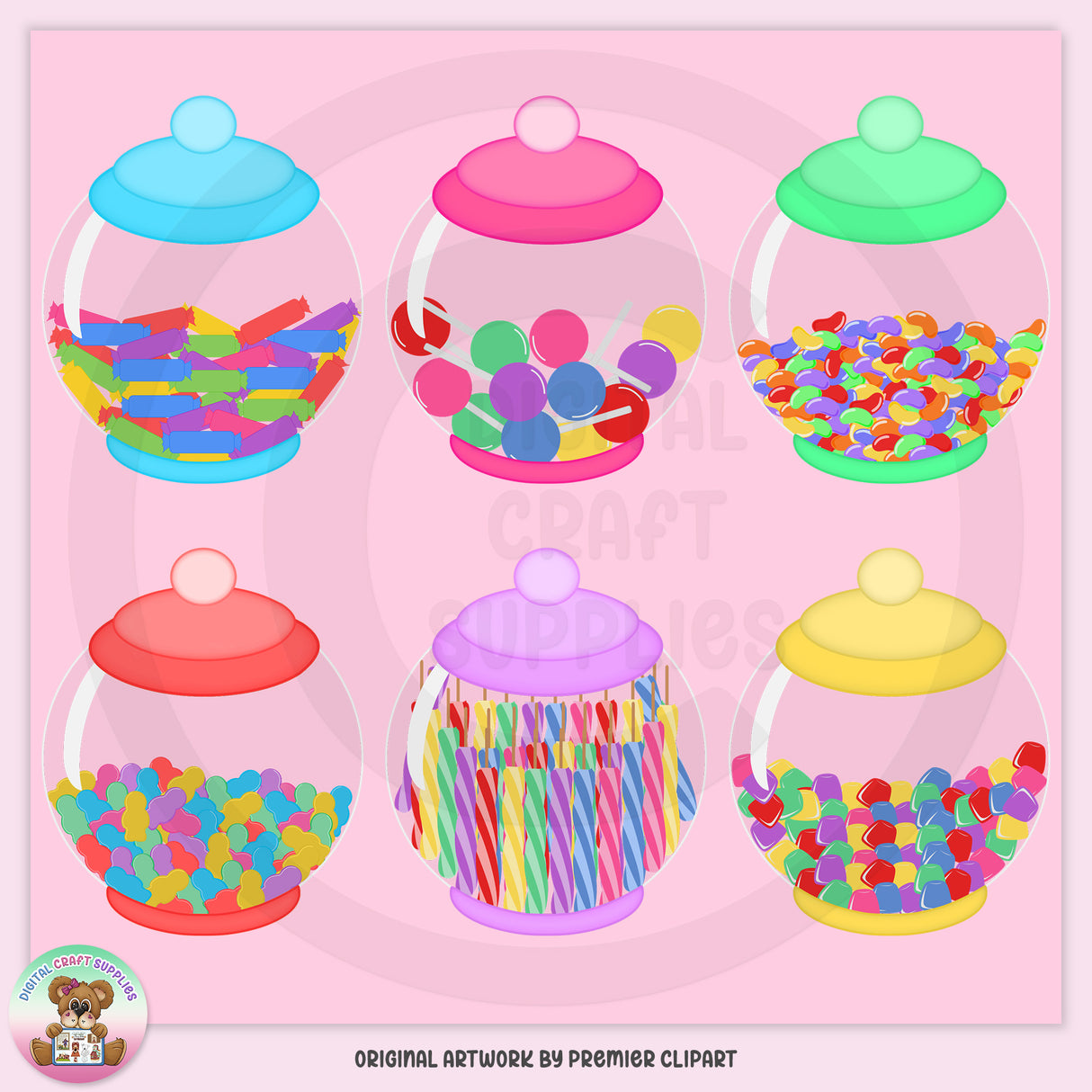 Candy Jars - Filled - Clip Art - DCS Exclusive