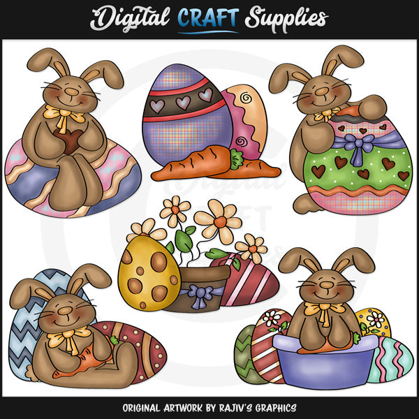 Chocolate Easter Bunnies - Clip Art