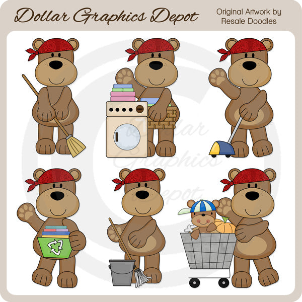 Chore Bears - Clip Art