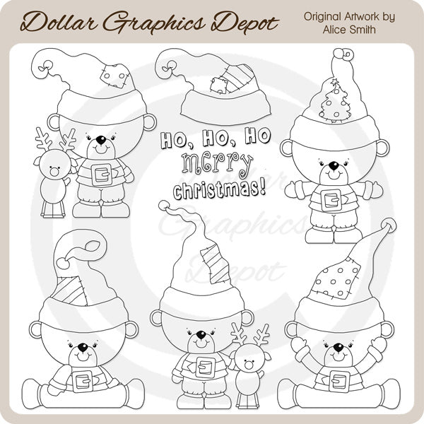 Christmas Bears 3 - Digital Stamps - *DCS Exclusive*
