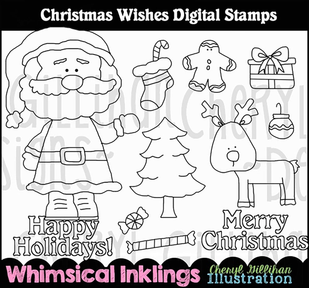 Christmas Wishes Digital Stamps