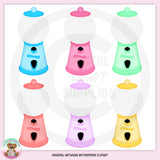 Gumball Machines - Empty - Clip Art - DCS Exclusive