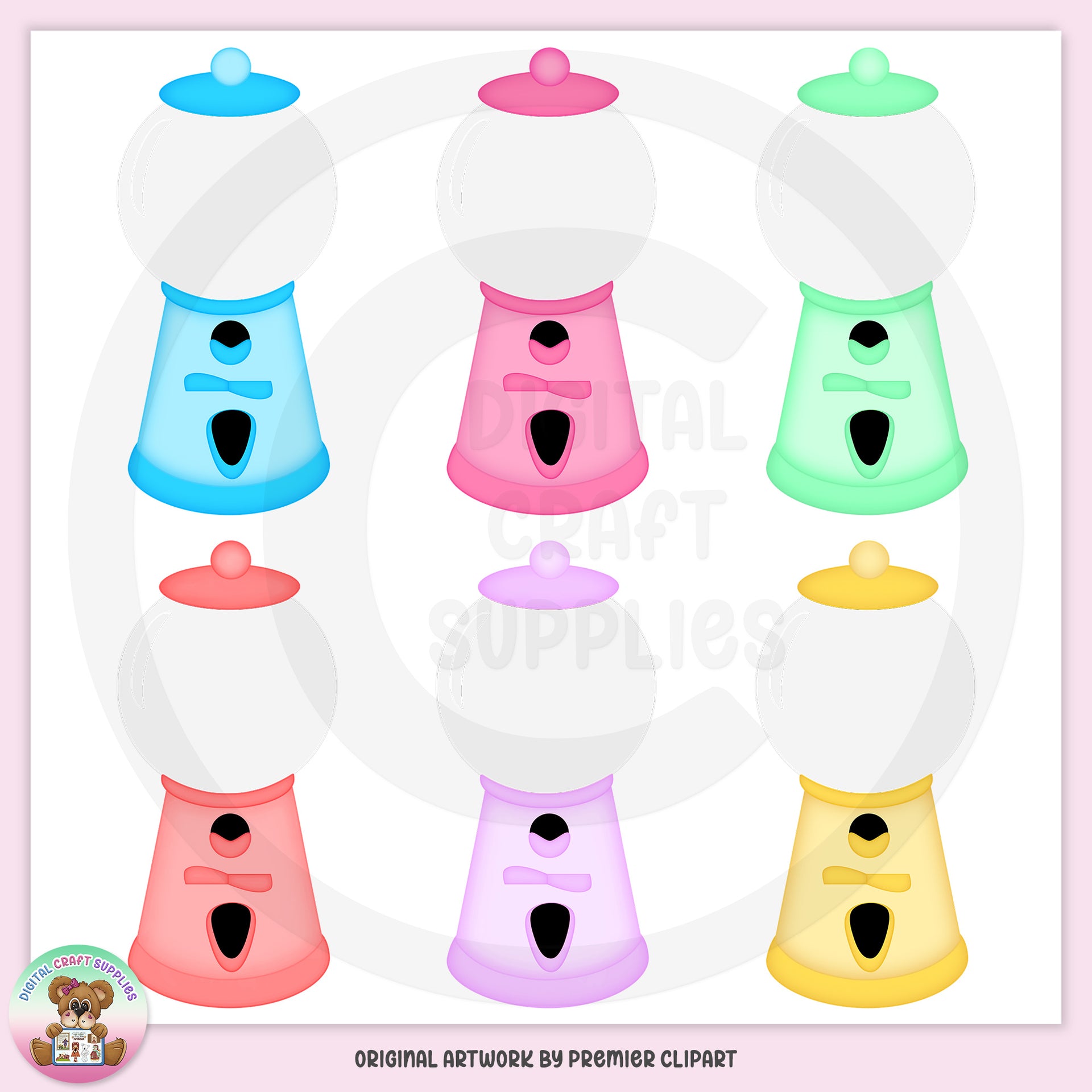 Gumball Machines - Empty - Clip Art - DCS Exclusive, image size:1920x1920