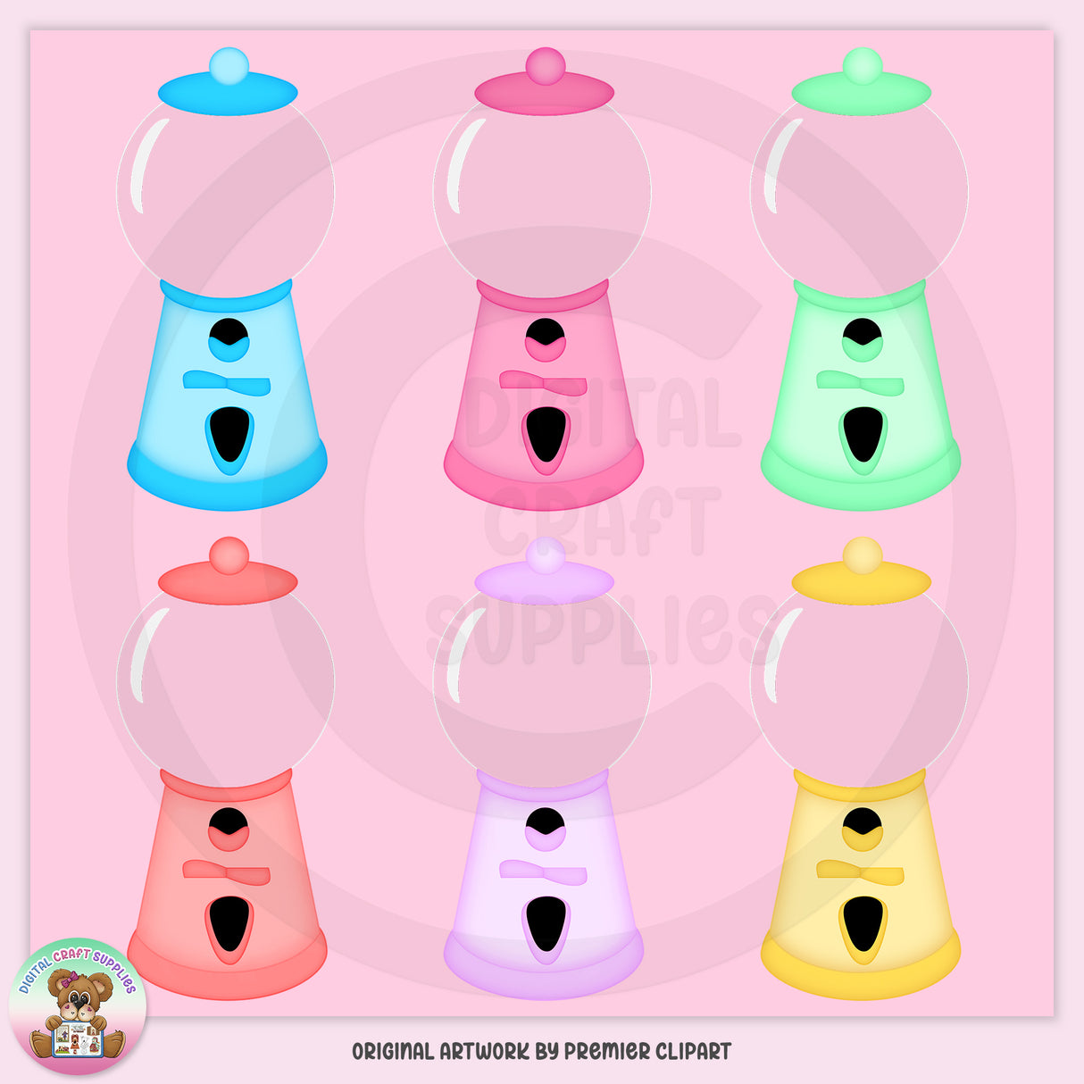 Gumball Machines - Empty - Clip Art - DCS Exclusive