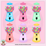 Gumball Machines - Filled - Clip Art - DCS Exclusive