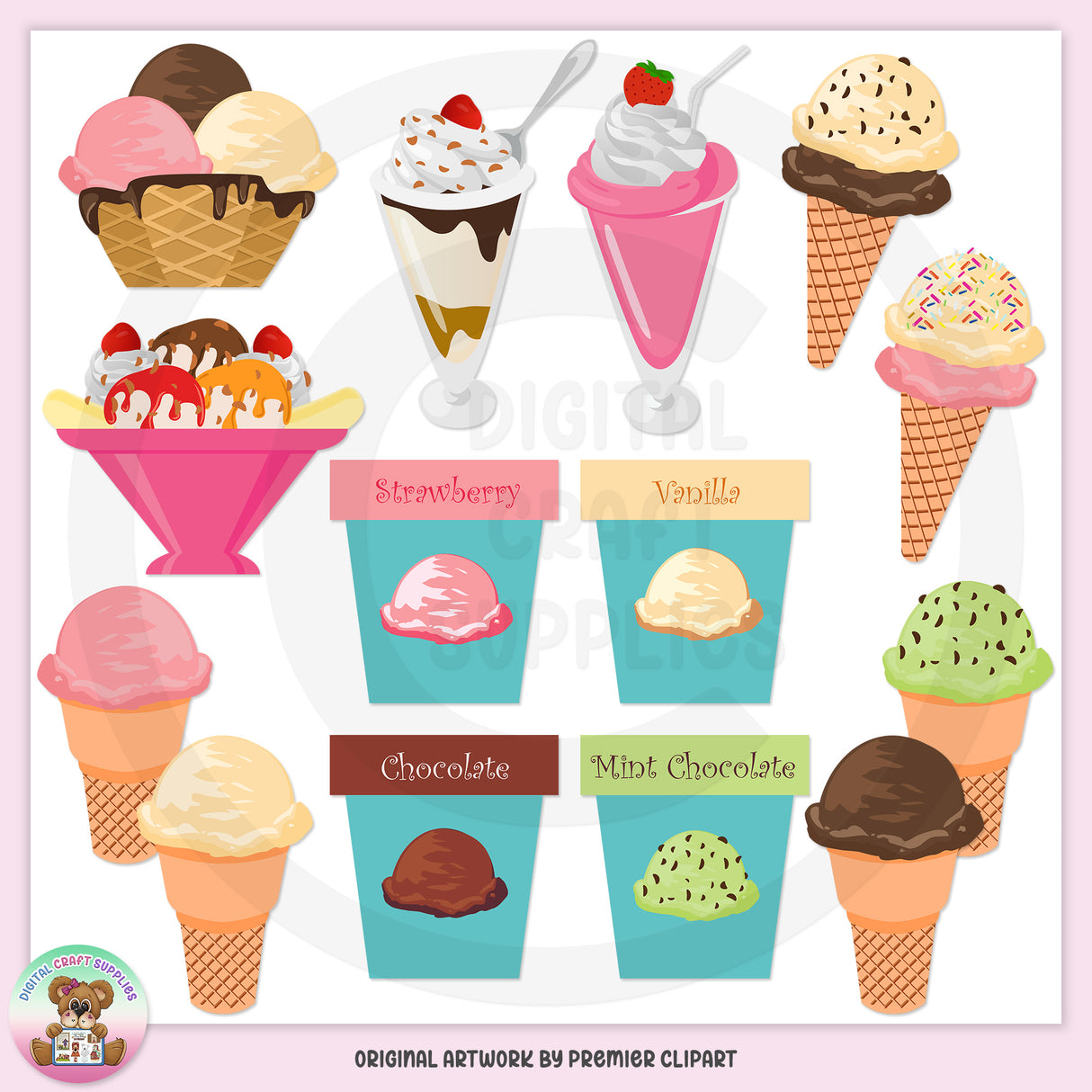Ice Cream Shop Treats - Clip Art - DCS Exclusive