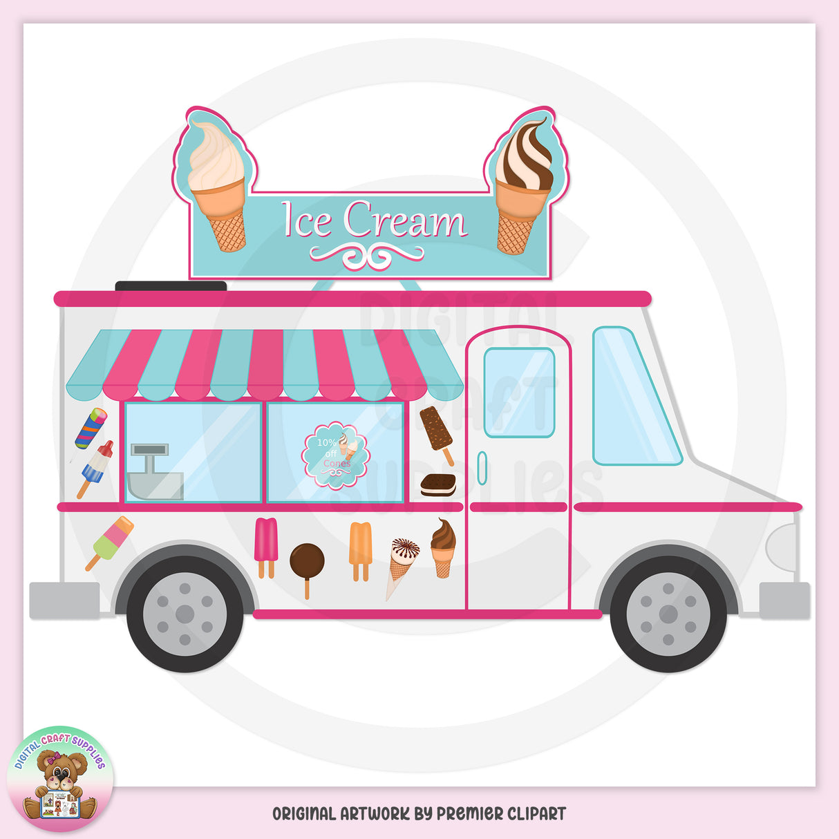 Ice Cream Truck - Clip Art - DCS Exclusive