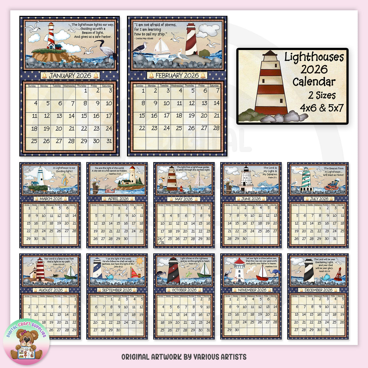 Lighthouses 2026 Calendar - DCS Exclusive