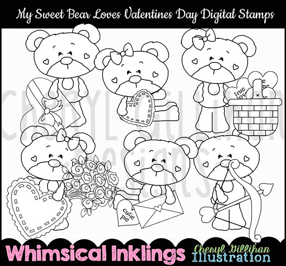 Mi dulce oso_Ama el día de San Valentín...Sellos digitales