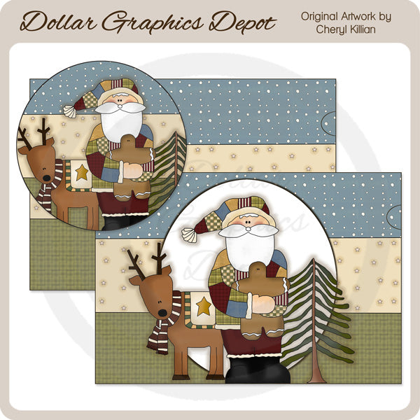 Babbo Natale patchwork: set barattolo di vernice