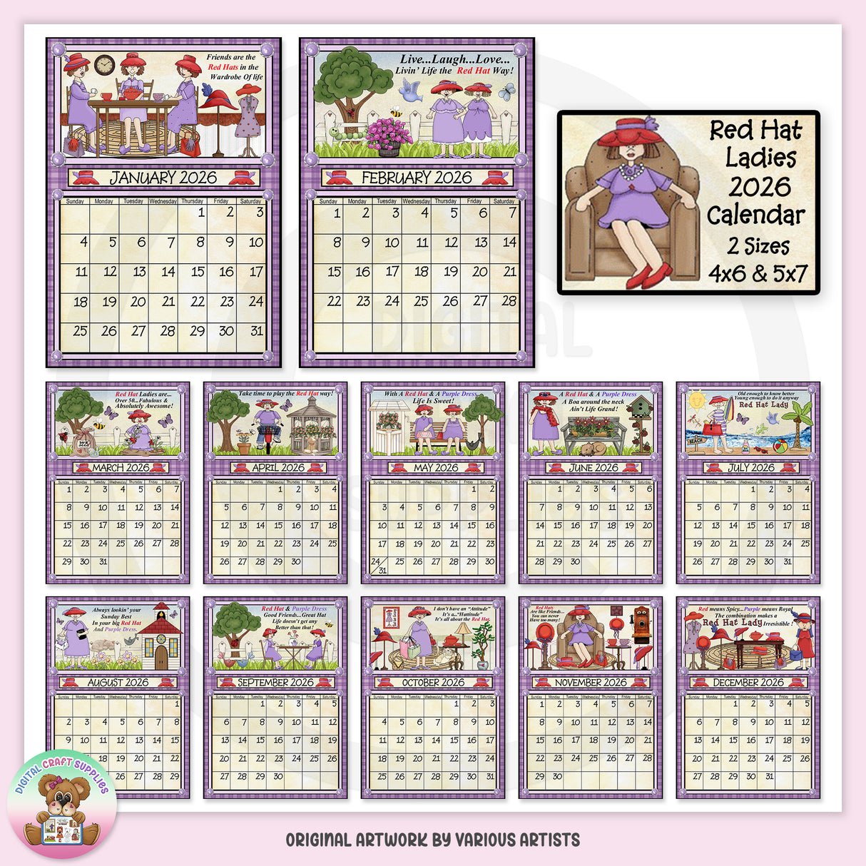Calendario Red Hat Ladies 2024 - Exclusivo de DCS
