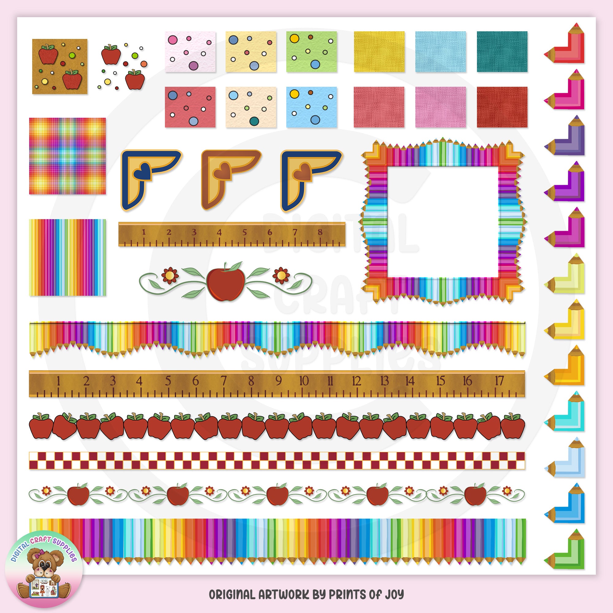 School Daze - Backgrounds and Borders – Digital Craft Supplies