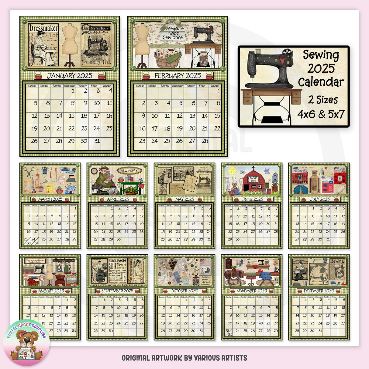 Sewing 2025 Calendar - DCS Exclusive