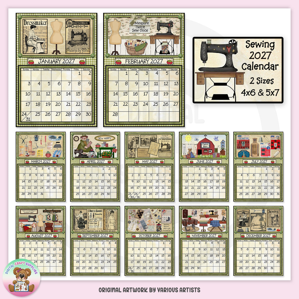 Sewing 2027 Calendar - DCS Exclusive