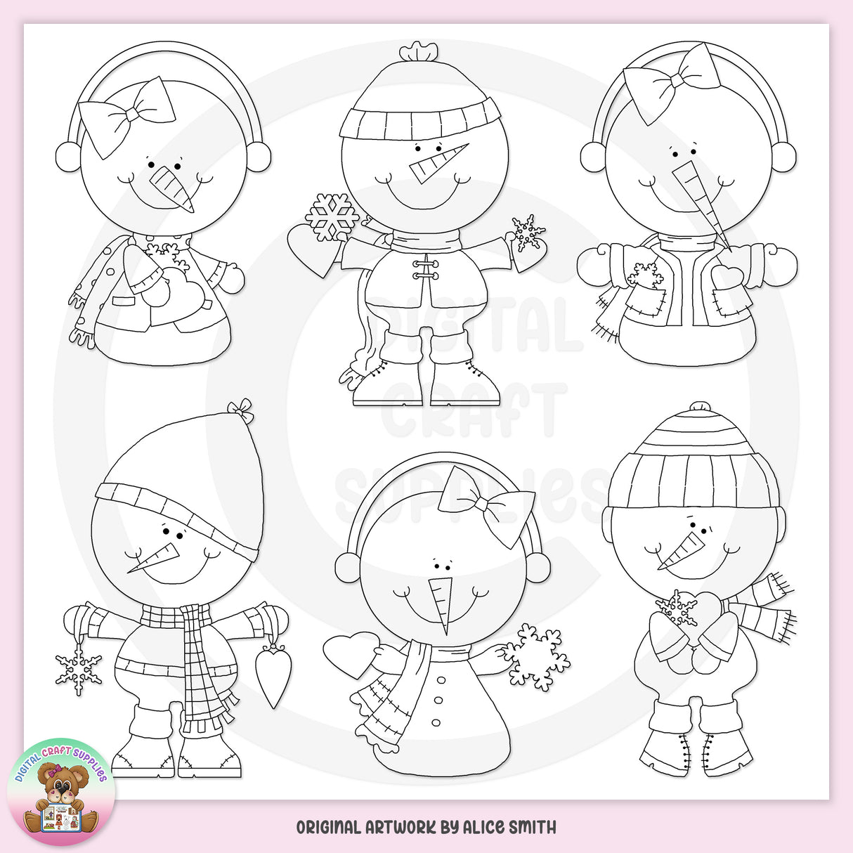 Snowy Valentine - Digital Stamps